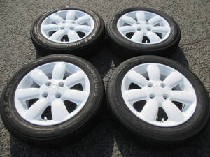 中古タイヤ☆155/65-14 155/65R14 MARQUIS 2023年製 スズキ ラパン純正 ホワイト 4.5J+45 100 4H 54φ アルト ラパン MRワゴン等に☆