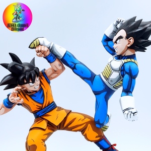 ドラゴンボールDAIMA 孫悟空&ベジータ フィギュア フルリペイント 2D 二次元塗装 2次元彩色 一番くじ DRAGON BALL E賞