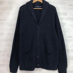 RALPH LAUREN ラルフローレン コットン ショールカラー カーディガン SIZE: L メンズ ネイビー MH632024073005