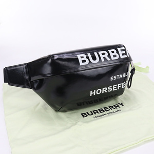 中古美品バーバリーBURBERRY ベルトバッグ ポリウレタン 8020176 A1189 ブラック系 ランク：S us-1 メンズ