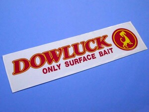 道楽 DOWLUCK ルアー サーフェス ベイト 赤文字 黄犬 ステッカー 265×70mm クリア シール