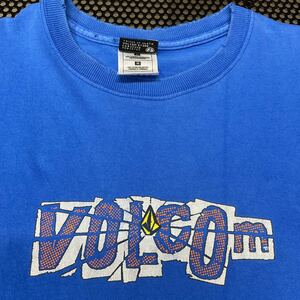 OLD ボルコム volcom 半袖 プリント Tシャツ 青 ブルー 首周りホツレあり Mサイズ