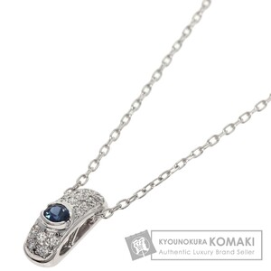 MIKIMOTO ミキモト サファイア ダイヤモンド ネックレス K18ホワイトゴールド レディース 中古