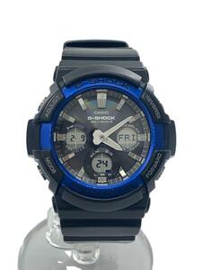 CASIO◆ソーラー腕時計・G-SHOCK/デジアナ/BLU/BLK