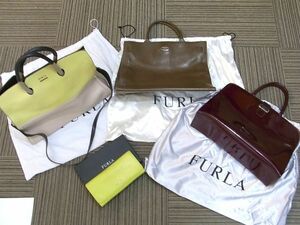 1円 FURLA フルラ バッグ 財布 4点 おまとめ 2way ハンドバッグ トートバッグ ショルダーバッグ 長財布