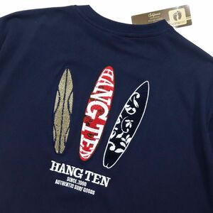 ●送料390円可能商品 ハンテン HANGTEN 新品 メンズ カジュアル バックロゴ 半袖 Tシャツ 紺 Lサイズ [SM461-BL5-L] 一 三 弐★QWER★