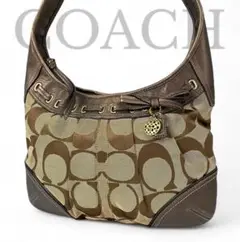 【美品】コーチ　COACH シグネチャー　キャンバス　ショルダーバッグ　斜め掛け