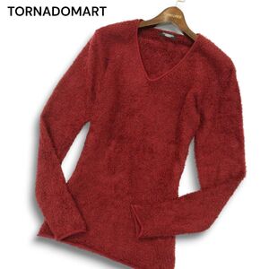 TORNADOMART トルネードマート 秋冬 フェザーヤーン★ Vネック セーター ニット Sz.S～M メンズ　A4T13554_C#K