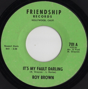 Roy Brown【US盤 Blues 7" Single】 It