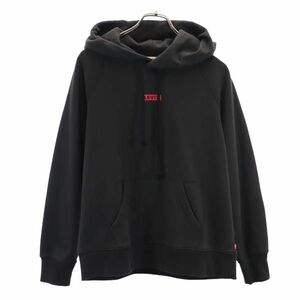 リーバイス プリント 長袖 スウェットパーカー S ブラック系 Levi