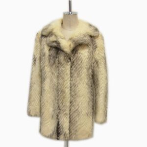 高級毛皮◇MINK FUR ホワイト ミンクコート ブラックの差し毛 毛艶 毛並 皮質 良好 レディース