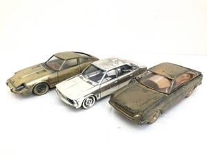 【JN120】(O) 金属製 シガレットケース まとめ ３台 GALANT Fairlady2800Z SPRINTER1977 煙草ケース 煙草入れ 昭和レトロ 中古現状品