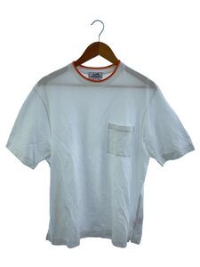 HERMES◆Tシャツ/XL/コットン/WHT/胸ポケット/Hロゴ