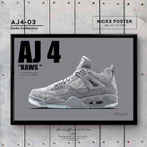 AJ4 エアジョーダン4 カウズ KAWS キックスポスター 送料無料 AJ4-03