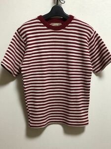 美品 50～60s Ram Knitting Mills ボーダー 半袖ニット 赤白 サマーニット サマーセーター Tシャツ50s 50年代 60s ヴィンテージ ロカビリー