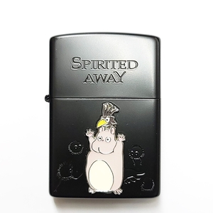 WC574A4 スタジオジブリ ZIPPO ジッポー 千と千尋の神隠し 坊ネズミ ハエドリ ススワタリ メタル マットブラック オイルライター NZ-35