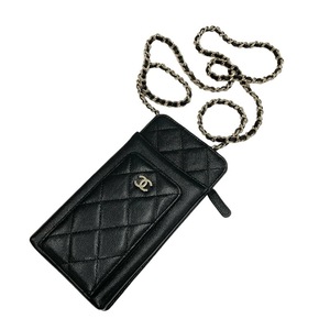 シャネル CHANEL 携帯・スマホアクセサリー キャビアスキン ブラック ゴールド スマホケース iPhoneケース ココマーク マトラッセ