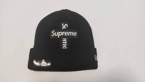  Supreme New Era Cross Box Logo Beanieニューエラ ビーニー ニットキャップ クロス ボックスロゴ ブラック