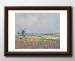 11006 ポスター アート おしゃれ 絵画 インテリア クロード モネ Tulip Fields near The Hague A3サイズ 北欧 イラスト マット紙 艶消し アートパネル 額 フレーム デザイン 壁掛け 