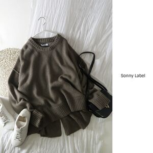 サニーレーベル Sonny Label/アーバンリサーチ☆洗える 外接ぎ クルーバックスリットニット フリーサイズ☆E-M 0040