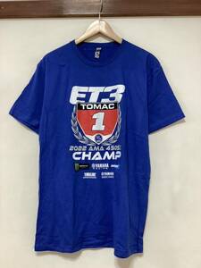 ふ1394 ET3 TOMAC YAMAHA ヤマハ イーリーモトクロス プリントTシャツ 半袖Tシャツ L ブルー 2022 AMA 450SX チャンピオン