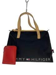 TOMMY HILFIGER ハンドバッグ ポリエステル ブラック 無地