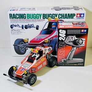 A436【送120】1円～ 動作確認済 タミヤ 1/10 電動RC 4WD レーシングバギー バギーチャンプ (2009) TAMIYA プロポ付 ほぼ未走行