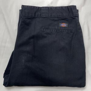 B-454 Dickies カーゴパンツ W40 ワイドバギー 黒パン メンズ