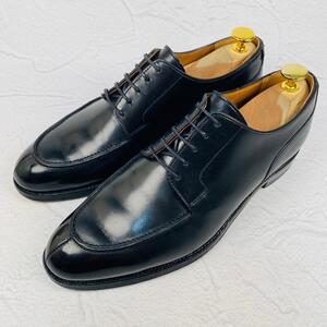 【良品】Crockett&Jones クロケットアンドジョーンズ モンタギュー Uチップ 外羽根 黒 ブラック 6 24.5cm 英国 レザー ビジネス フォーマル