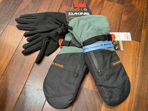 ★23-24 ダカイン DAKINE スノーグローブ GORE-TEX グリーン やぎ革 sizeL 新品未使用タグ付 手袋 ミトン スノーボード インナー付 BD237②