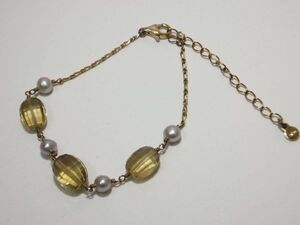 ▽eto/エト　アクセサリー　ブレスレット　シルバー925/Silver　長さ約15.5cm～20cm　パール使い　USED