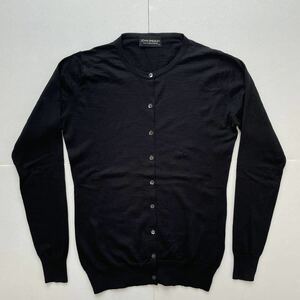 JOHN SMEDLEY メリノウールクルーネックカーディガン ブラック M / ニットカーディガン cruciani Letroyes ドレステリア margaret howell