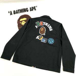 A BATHING APE バックロゴ ワッペン コーチジャケット メンズ M