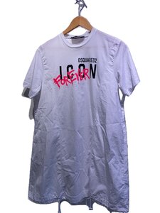 DSQUARED2◆Icon Foever Tee Dress/Tシャツ/XS/コットン/WHT/S80CT0012/ドローコード