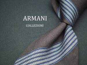 美品【ARMANI COLLEZIONI アルマーニ コレッツォーニ】 C1471 グレー SILK ブランド ネクタイ 古着 良品