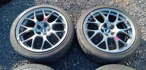 ランエボX 純正OP BBS 18インチ アルミホイール 8.5J +38 (鍛造 希少品) 245/40/18 グッドイヤーラジアルT４本セット ⑥