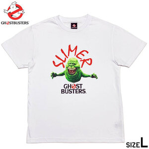 国内正規品■GHOSTBUSTERS(ゴーストバスターズ) SLIMERスマイラー 半袖 Tシャツ 白ホワイトL 正規ライセンス品