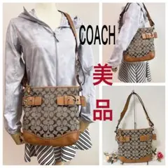 【美品】COACH コーチ ショルダーバッグ ダッフル 2WAY シグネチャー