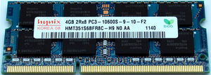 hynix 4GB*1枚 PC3-10600S (DDR3-1333) SO-DIMM ノートパソコン用メモリ型番：HMT351S6BFR8C-H9