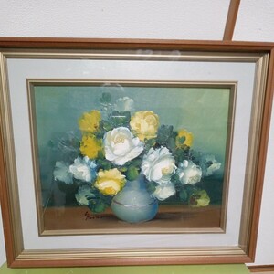 油彩画　静物画　サイン入り　gbartoasとありますが、作者不詳　判りません。横ー55センチ　　縦ー46センチ　。配送料無料で。