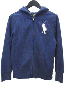 ポロ ラルフローレン POLO RALPH LAUREN 長袖 パーカー ジャケット S/P 青系 ブルー ジップアップ ロゴ 刺繍 リブ キッズ 子供服