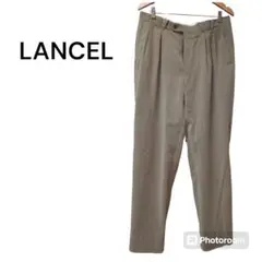 LANCEL スラックス　パンツ　モスグリーン　ウエスト88