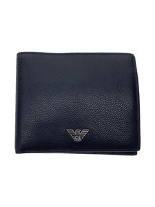 EMPORIO ARMANI◆2つ折り財布/-/BLK/無地/メンズ