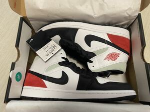 NIKE AIR JORDAN 1 MID SE Black/Red/White 27.0cm 852542-100 エアジョーダン1 ミッド SE