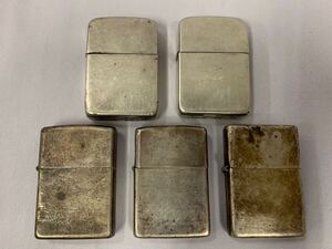 ●ZIPPO STERLING SILVER ジッポ スターリングシルバー 火花確認済 5個セット 162/619A