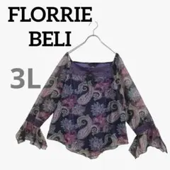 【FLORRIE BELI】 ペイズリー 総柄 シアーブラウスレース ゆったり