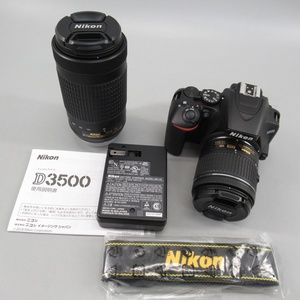 1円〜 ニコン Nikon D3500 AF-P DX NIKKOR 18-55mm F3.5-5.6G VR/70-300mm F4.5-6.3G ED VR 200-2723066【O商品】