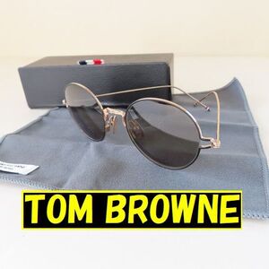 ● 定①143　トムブラウン　ニューヨーク　サングラス　金縁　ケース　クロス　付属　丸眼鏡　TOM BROWNE