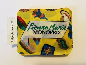 モノプリ エコバッグ エルメスデザイナー ピエール マリー コラボ商品 イエロー系 MONOPRIX エコバック パリ 限定 新品 バッグ フランス