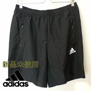 新品未使用/送料無料O（XL）★アディダス adidas 黒ハーフパンツ/ショートパンツ/ジップ付きポケット/軽量/丈短め/ブラック